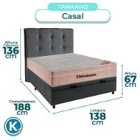 Cama + Bau Blindado E Colchão Ortobom Molas Ensacadas Casal - Airtech + Cabeceira - 3
