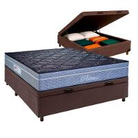 Conjunto Cama Box Bau Marrom Casal + Colchão Molas Ensacadas Petrus Paropas - 1