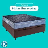 Conjunto Cama Box Bau Marrom Casal + Colchão Molas Ensacadas Petrus Paropas - 3