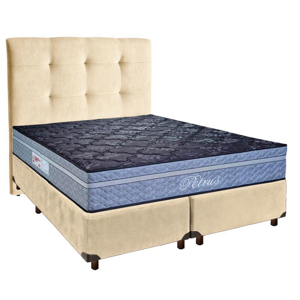 Kit Cama Box + Cabeceira + Colchão Queen Molas Ensacadas - Petrus - Paropas - 1