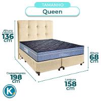 Kit Cama Box + Cabeceira + Colchão Queen Molas Ensacadas - Petrus - Paropas - 3