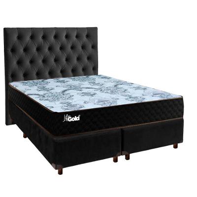 Kit Cama Box + Cabeceira + Colchão Casal Molas Ensacadas - Life Gold - Paropas