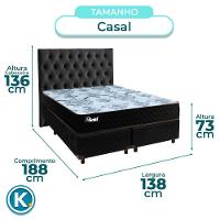 Kit Cama Box + Cabeceira + Colchão Casal Molas Ensacadas - Life Gold - Paropas - 2
