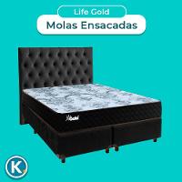 Kit Cama Box + Cabeceira + Colchão Casal Molas Ensacadas - Life Gold - Paropas - 3
