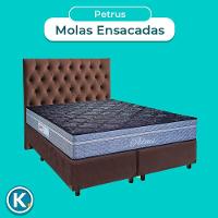 Kit Cabeceira + Cama Box + Colchão Casal Molas Ensacadas Petrus Paropas