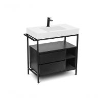 Gabinete Banheiro Ferro Steel Wood 80x45cm Branco Fosco - 1