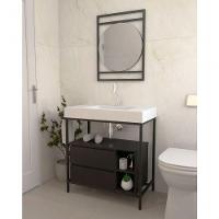 Gabinete Banheiro Ferro Steel Wood 80x45cm Branco Fosco - 2