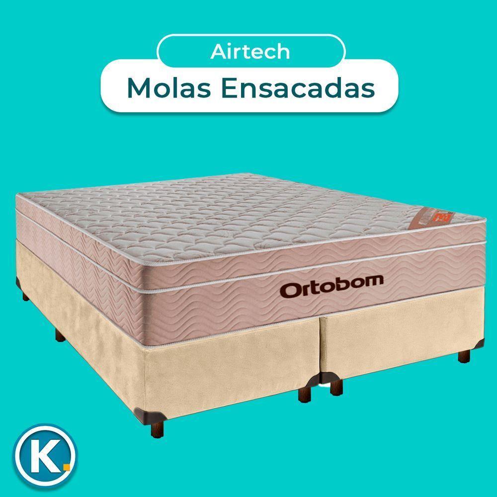 Colchão Casal Molas Ensacadas + Box Blindado - Airtech Ortobom - 4