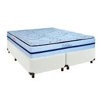 Cama Box Branco Queen + Colchão Molas Ensacadas Blue Paropas - 1