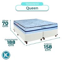 Cama Box Branco Queen + Colchão Molas Ensacadas Blue Paropas - 3