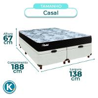 Cama + Bau Blindado E Colchão Molas Ensacadas Casal - Life Gold Paropas - 3
