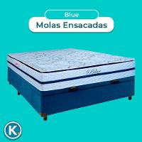Cama Box Bau Blindado Casal + Colchão Molas Ensacadas Blue Paropas - 4