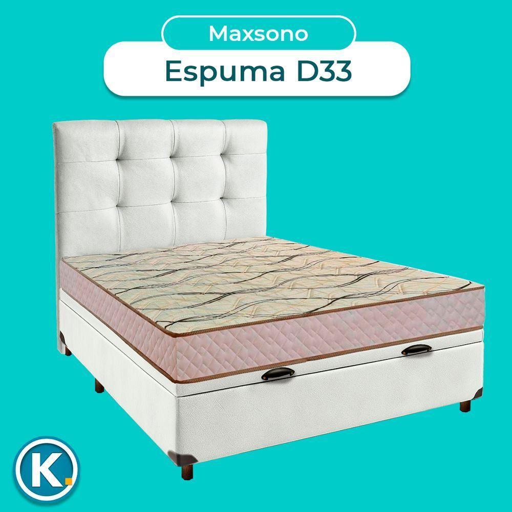 Cama Box Bau + Colchão Casal D33 Maxsono Paropas + Cabeceira Estofada - 4
