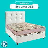 Cama Box Bau + Colchão Casal D33 Maxsono Paropas + Cabeceira Estofada