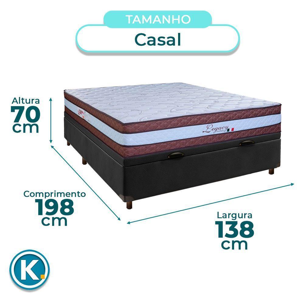 Cama + Bau Blindado E Colchão Molas Ensacadas Casal - Legaccy Paropas - 3