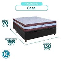 Cama + Bau Blindado E Colchão Molas Ensacadas Casal - Legaccy Paropas - 3