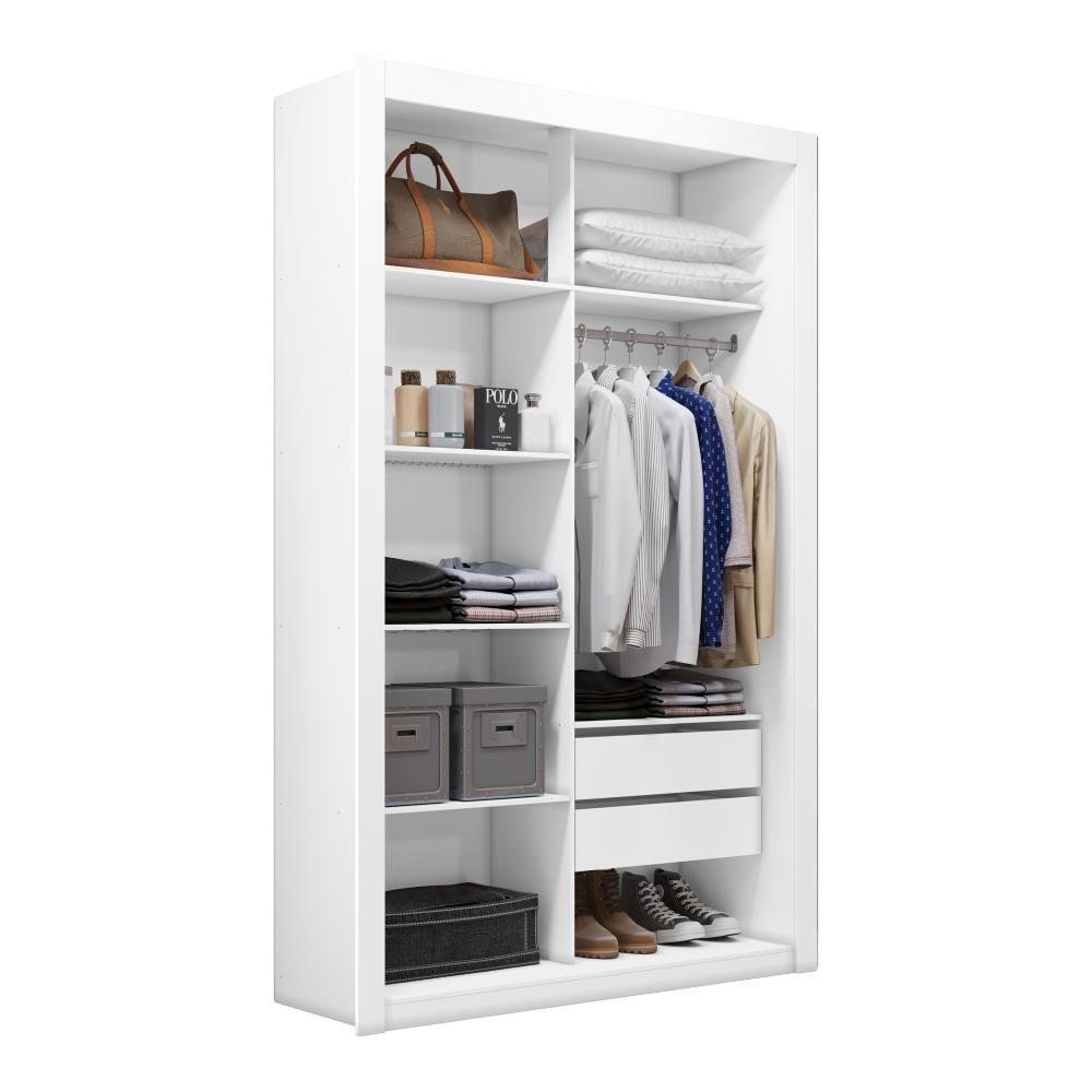 Closet Solteiro 2 Gavetas Branco Notável Móveis Branco - 1