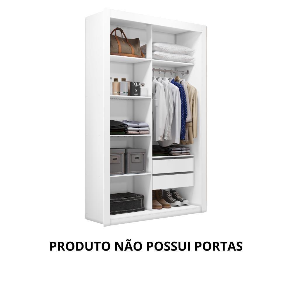 Closet Solteiro 2 Gavetas Branco Notável Móveis Branco - 5