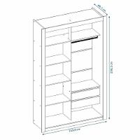 Closet Solteiro 2 Gavetas Branco Notável Móveis Branco - 3