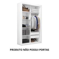 Closet Solteiro 2 Gavetas Branco Notável Móveis Branco - 5
