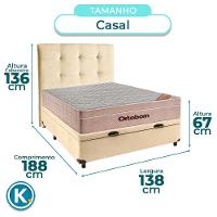 Conjunto Cama Box Bau Blindado Casal + Colchão Molas Ensacadas Airtech Ortobom + Cabeceira - 3