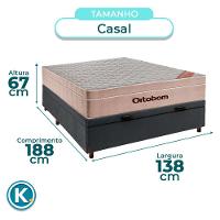 Cama Box Bau Blindado Casal + Colchão Molas Ensacadas Airtech Ortobom - 3