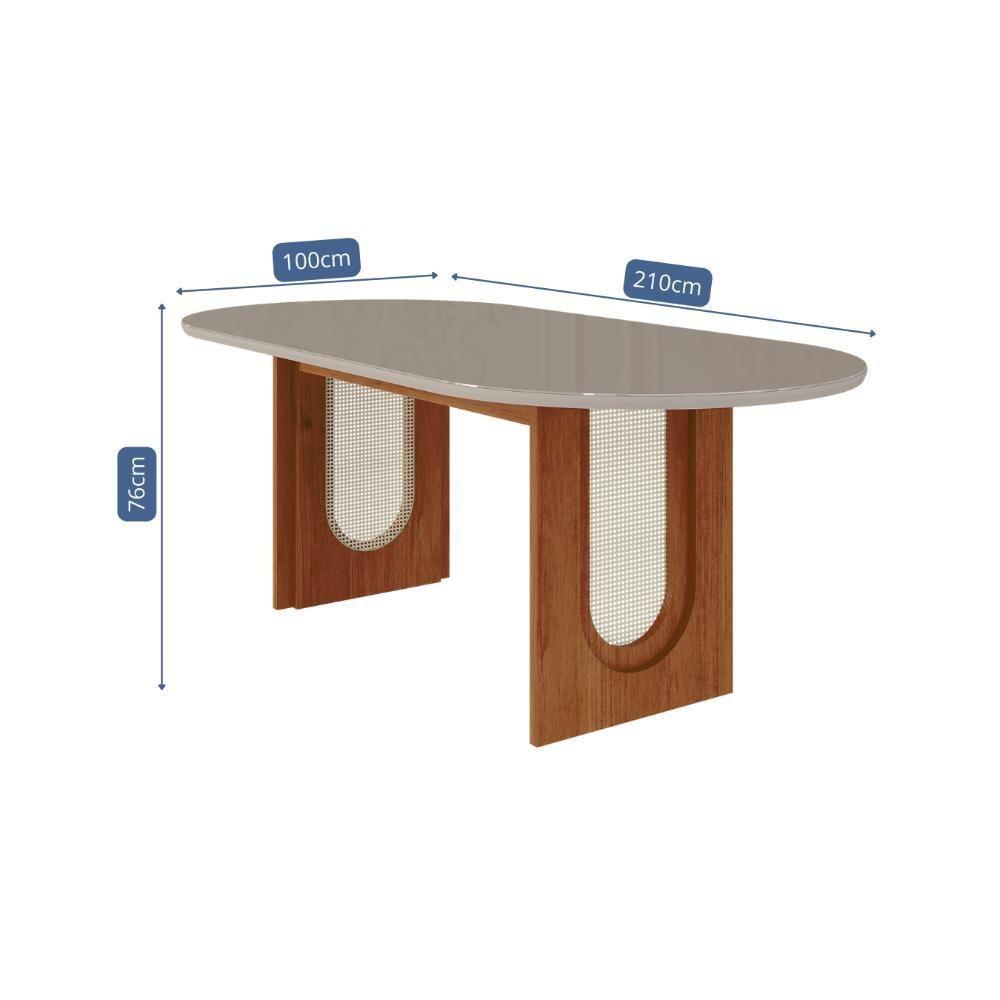 Mesa De Jantar Oval 2,10m Valentina Cinamomo/off White Cimol Cinamomo/off White - 3