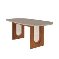 Mesa De Jantar Oval 2,10m Valentina Cinamomo/off White Cimol Cinamomo/off White - 1