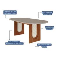 Mesa De Jantar Oval 2,10m Valentina Cinamomo/off White Cimol Cinamomo/off White - 2