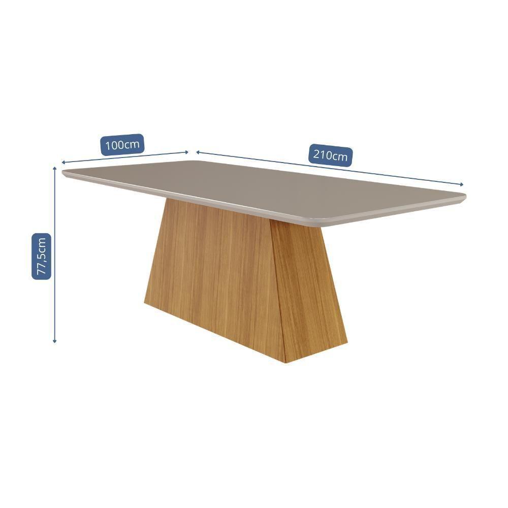 Mesa De Jantar 8 Lugares 2,10m Helena Nature/off White Cimol Móveis Nature/off White - 3