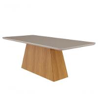 Mesa De Jantar 8 Lugares 2,10m Helena Nature/off White Cimol Móveis Nature/off White - 1