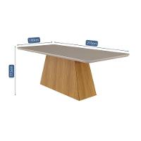 Mesa De Jantar 8 Lugares 2,10m Helena Nature/off White Cimol Móveis Nature/off White - 3