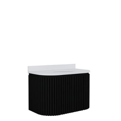 Gabinete Para Banheiro Suspenso Emma 80cm Branco/preto