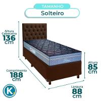 Cama Box + Colchão Solteiro Molas Ensacadas Petrus Paropas + Cabeceira Estofada - 3