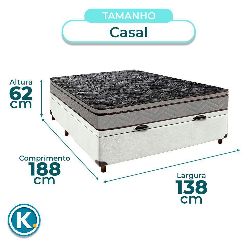Cama Box Bau + Colchão Casal D28 Conforto Paropas - 3