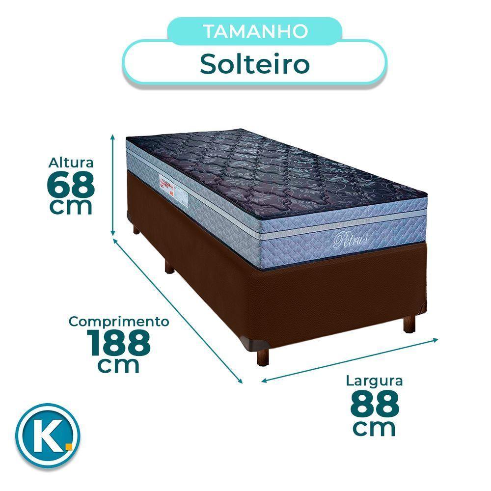 Cama Box + Colchão Solteiro Molas Ensacadas Petrus Paropas - 2