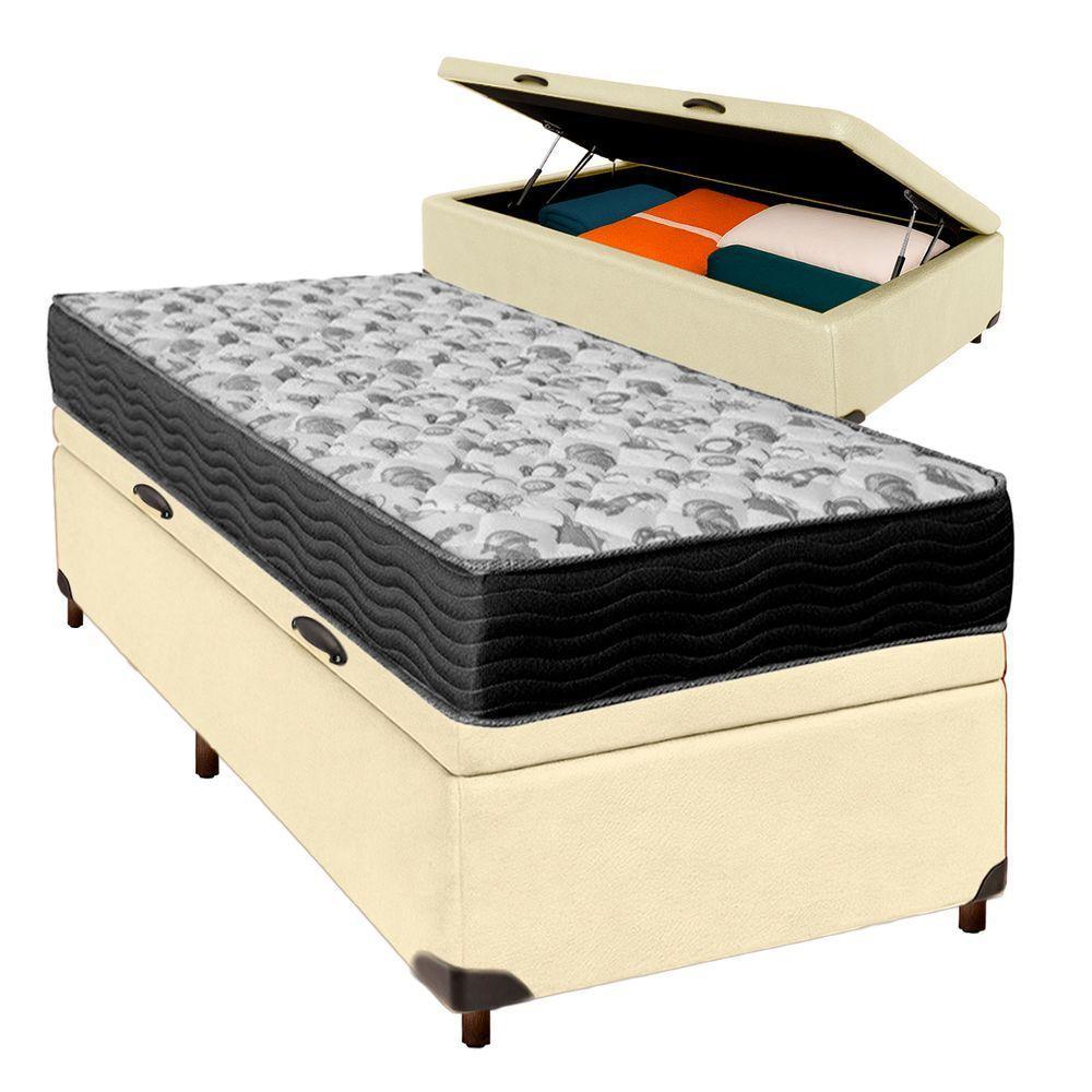 Cama Box Bau Blindado Solteiro + Colchão D33 Iso100 Ortobom - 1