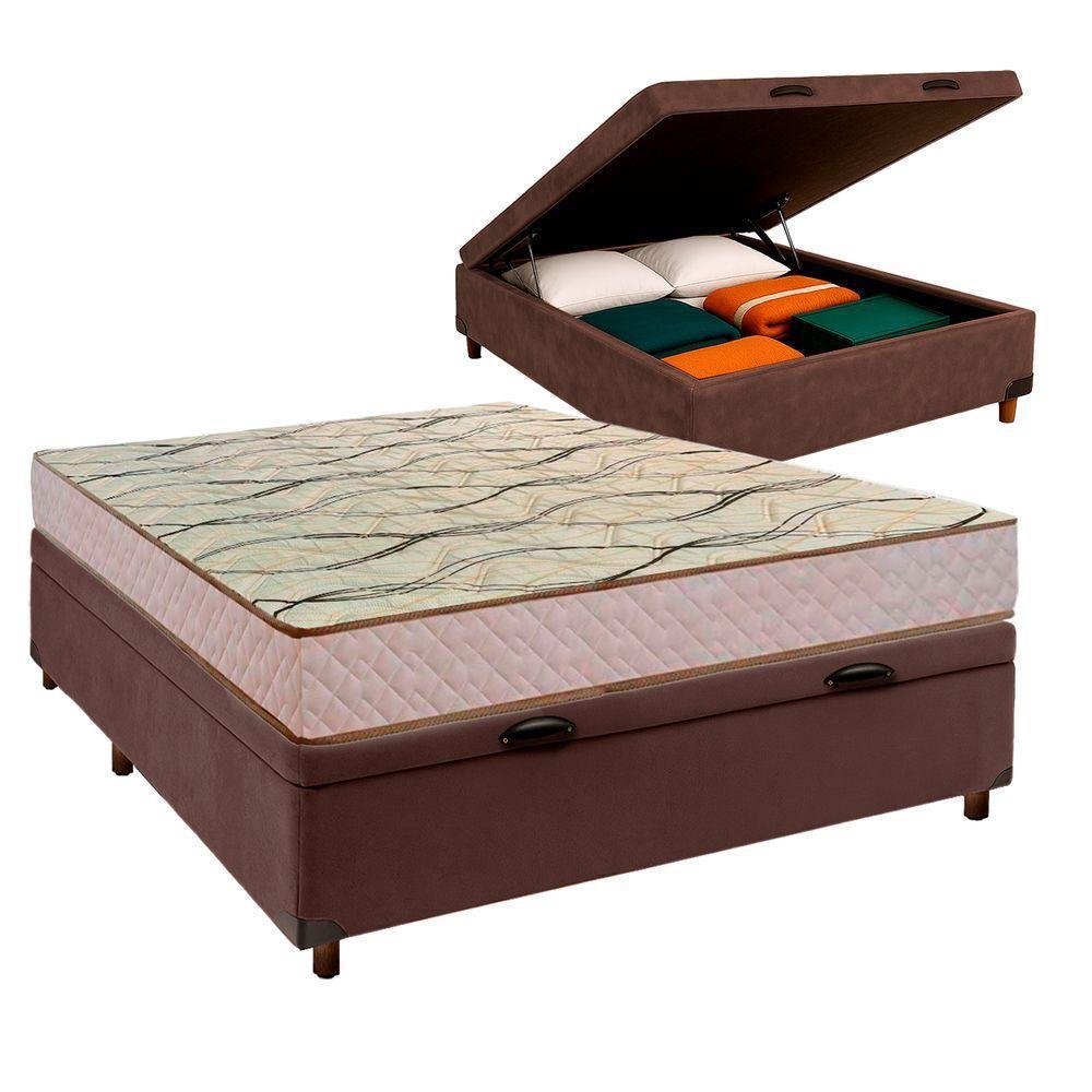Cama Box Bau + Colchão Casal D33 Maxsono Paropas - 1