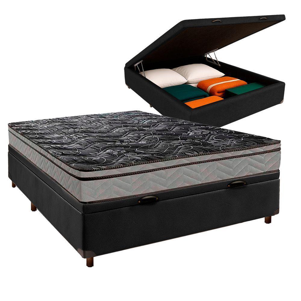 Conjunto Cama Box Bau Blindado Casal + Colchão D28 Conforto Paropas - 2