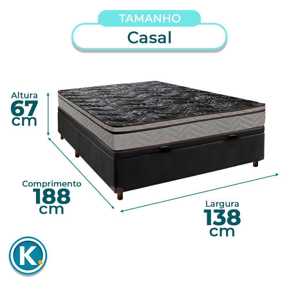 Conjunto Cama Box Bau Blindado Casal + Colchão D28 Conforto Paropas - 3