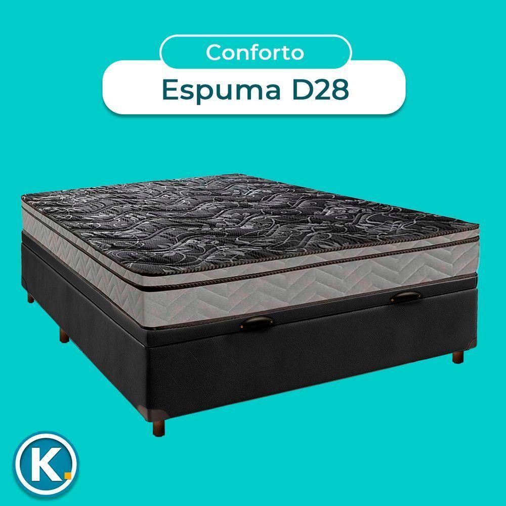 Conjunto Cama Box Bau Blindado Casal + Colchão D28 Conforto Paropas - 4