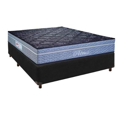 Colchão Casal Molas Ensacadas + Box Preto - Petrus Paropas