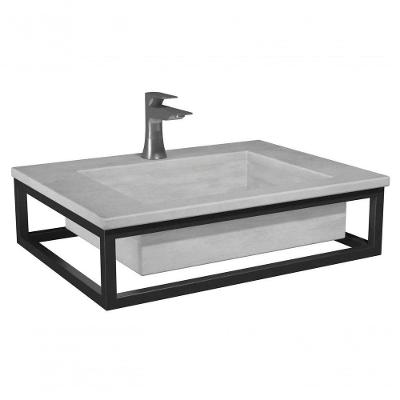 Bancada Suspensa Banheiro Ferro Iron Black 60x45cm Concreto