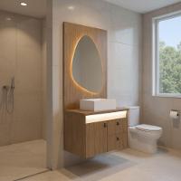 Gabinete Para Banheiro Tech Led 2g 80cm Suspenso Branco - 2