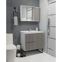 Gabinete Para Banheiro Com Pé Ferrara 80 Cm Branco/santiago - 2