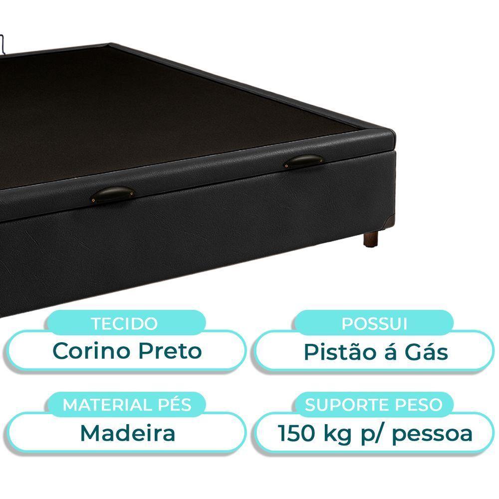 Cama Box Bau Casal Blindado Nature Preto 138x188 - 2