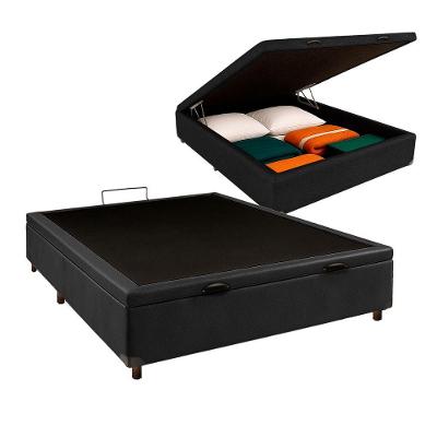 Cama Box Bau Casal Blindado Nature Preto 138x188