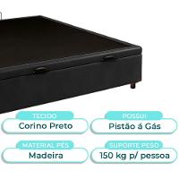 Cama Box Bau Casal Blindado Nature Preto 138x188 - 2