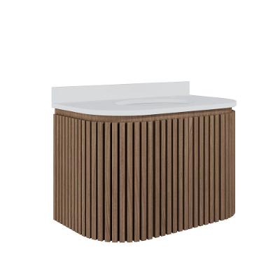 Gabinete Para Banheiro Suspenso Emma 80cm Branco/jequitibá