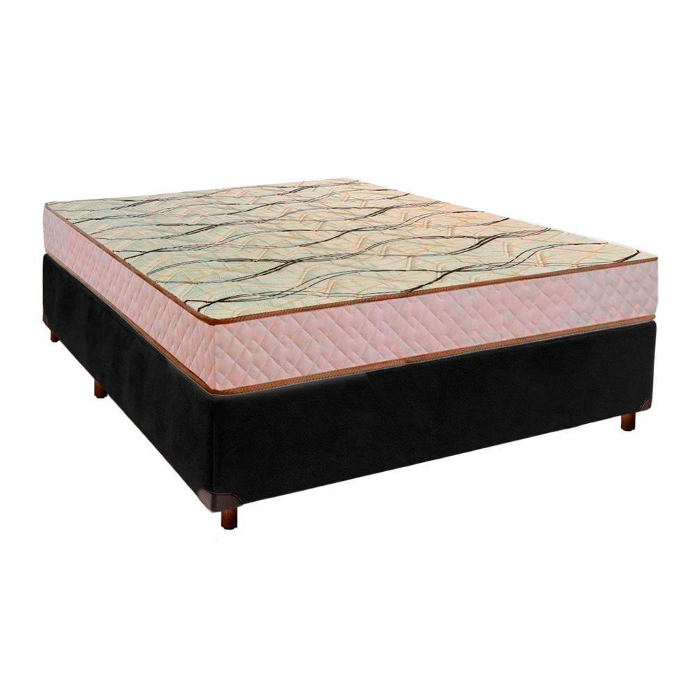 Cama + Box Preto E Colchão D33 Casal - Maxsono Paropas - 1